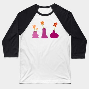 Minimal Flowers in Funky Vases - discreet lesbian pride Baseball T-Shirt